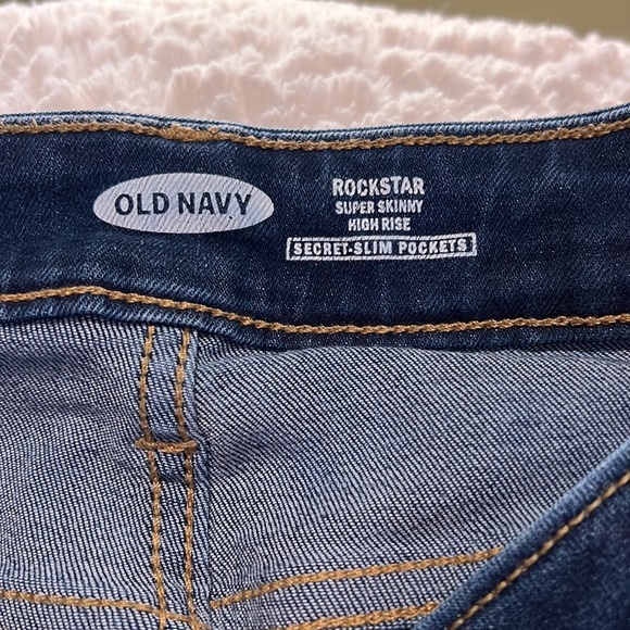 Old Navy RockStar Super Skinny High Rise Blue Jeans - Picture 2 of 3